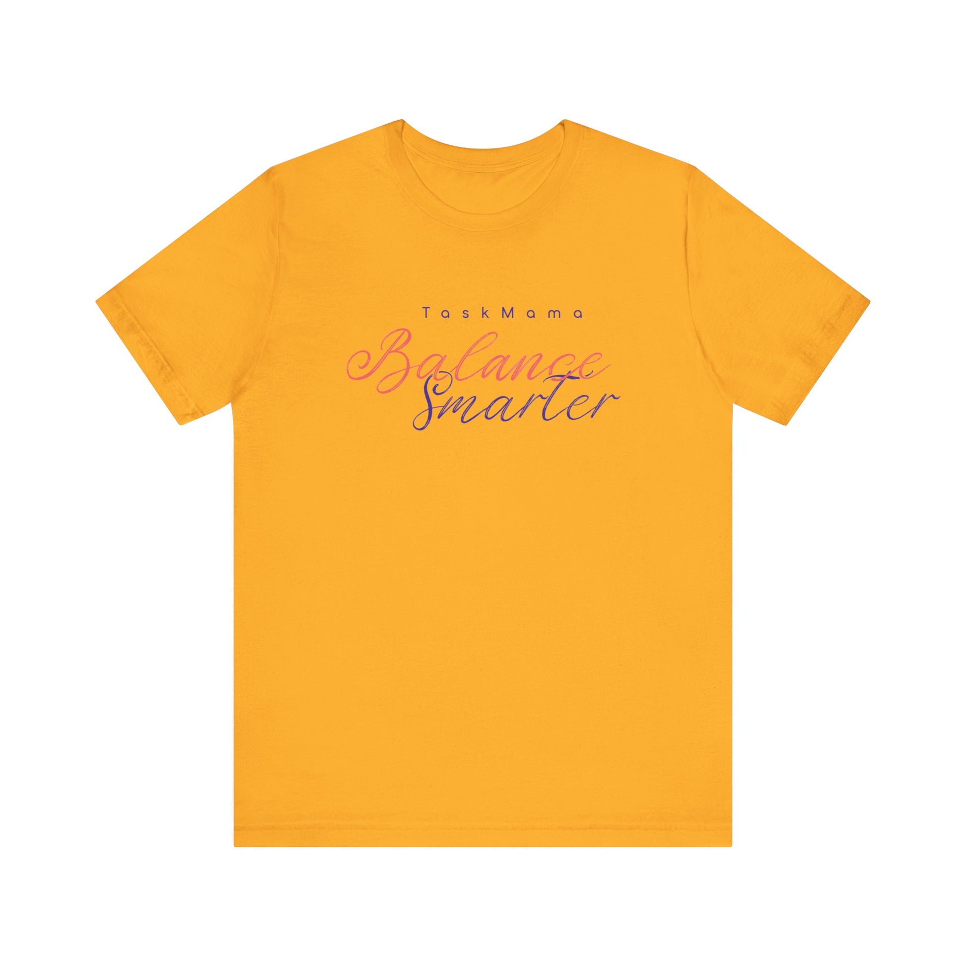 Yellow t-shirt with text on a white background
