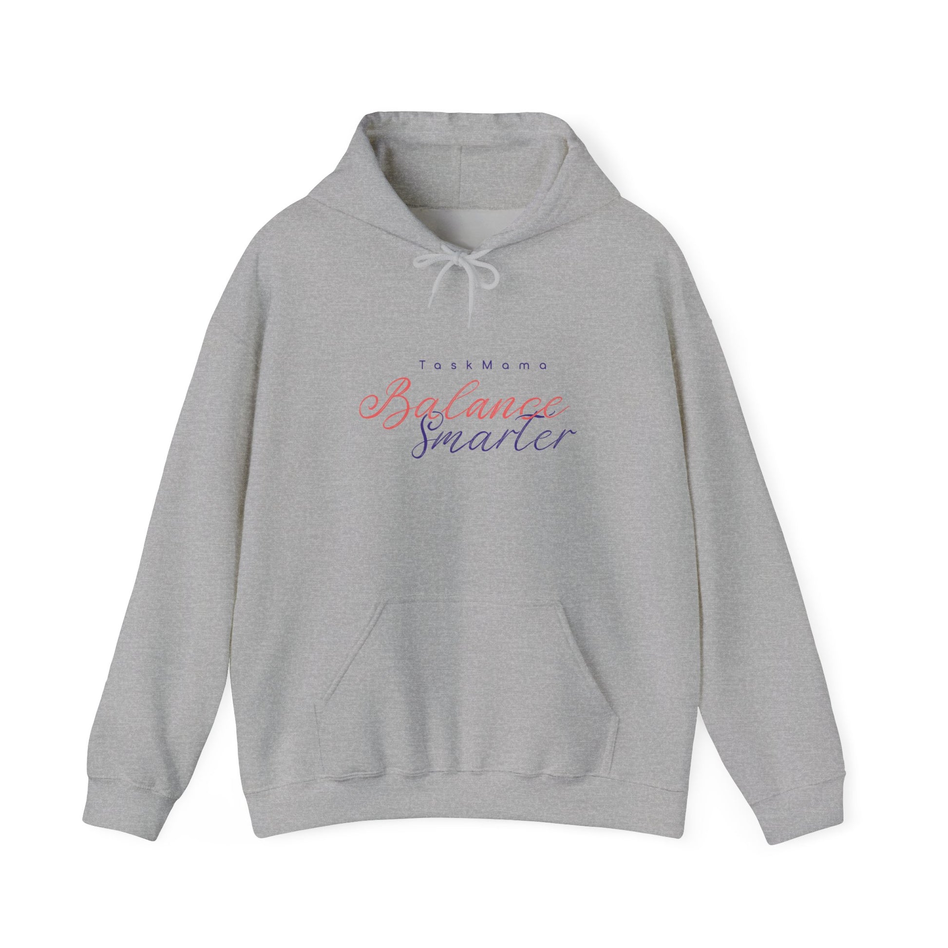 Gray hoodie with text on a white background