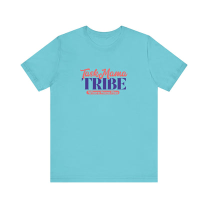 Light blue t-shirt with 'Task Mama TRIBE' text on a white background