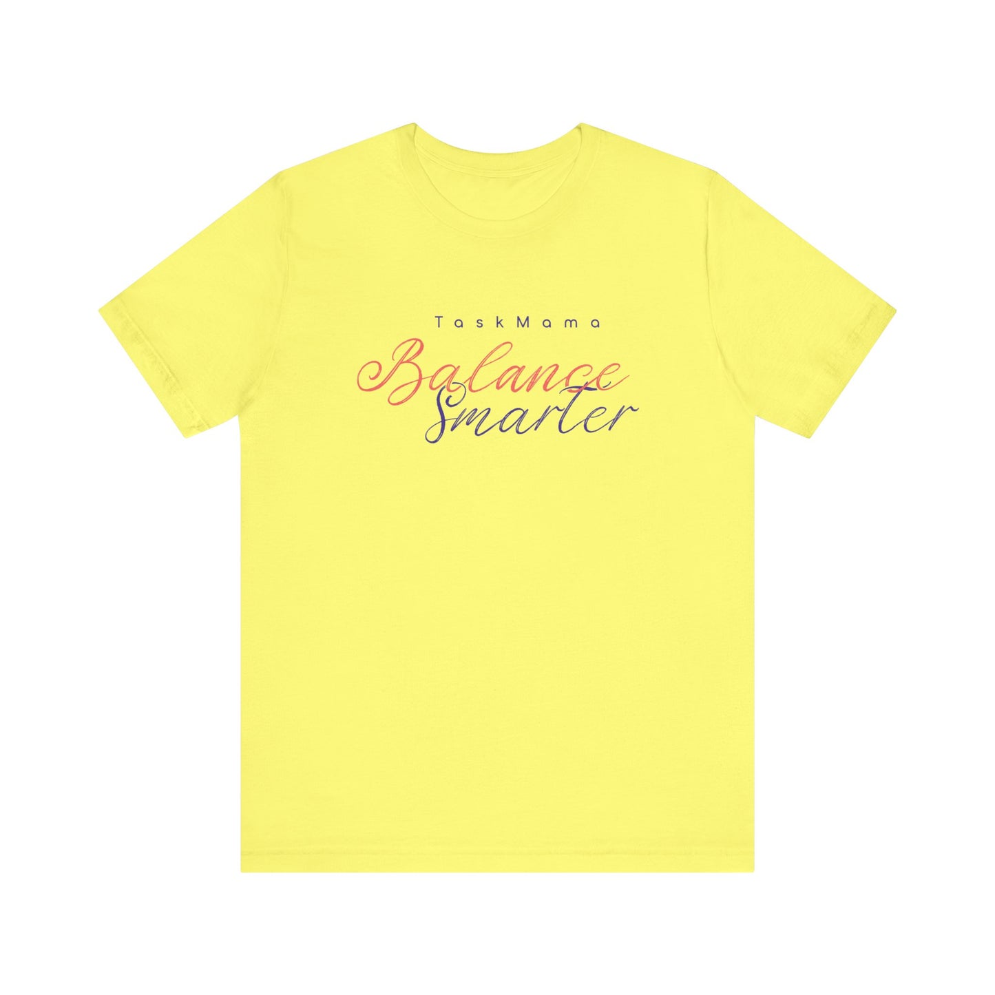 Yellow t-shirt with text on a white background