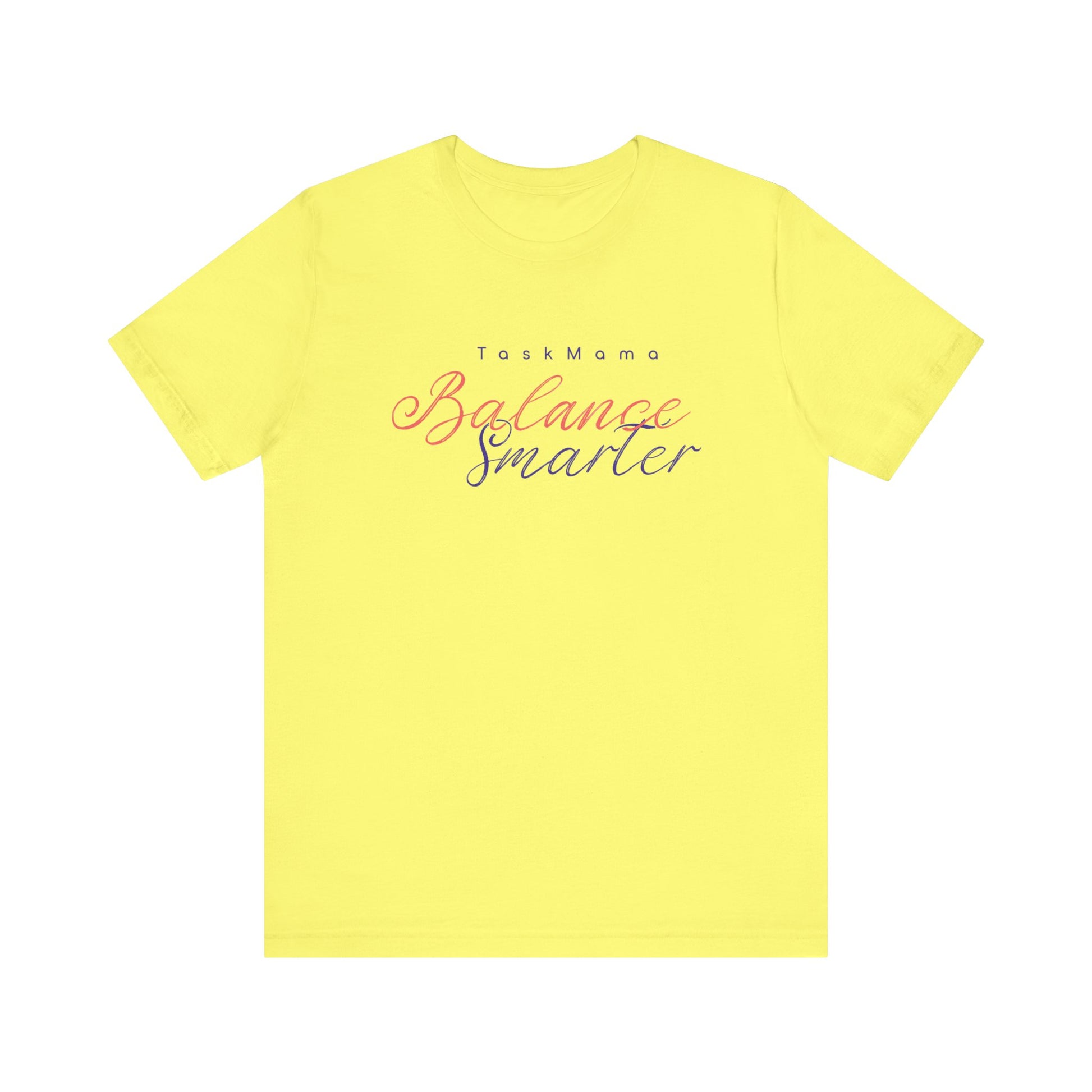 Yellow t-shirt with text on a white background