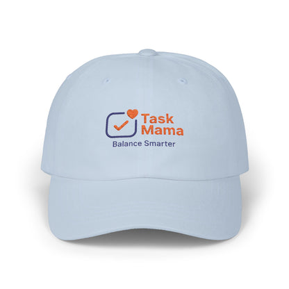 Light blue cap with 'Task Mama' logo on a white background