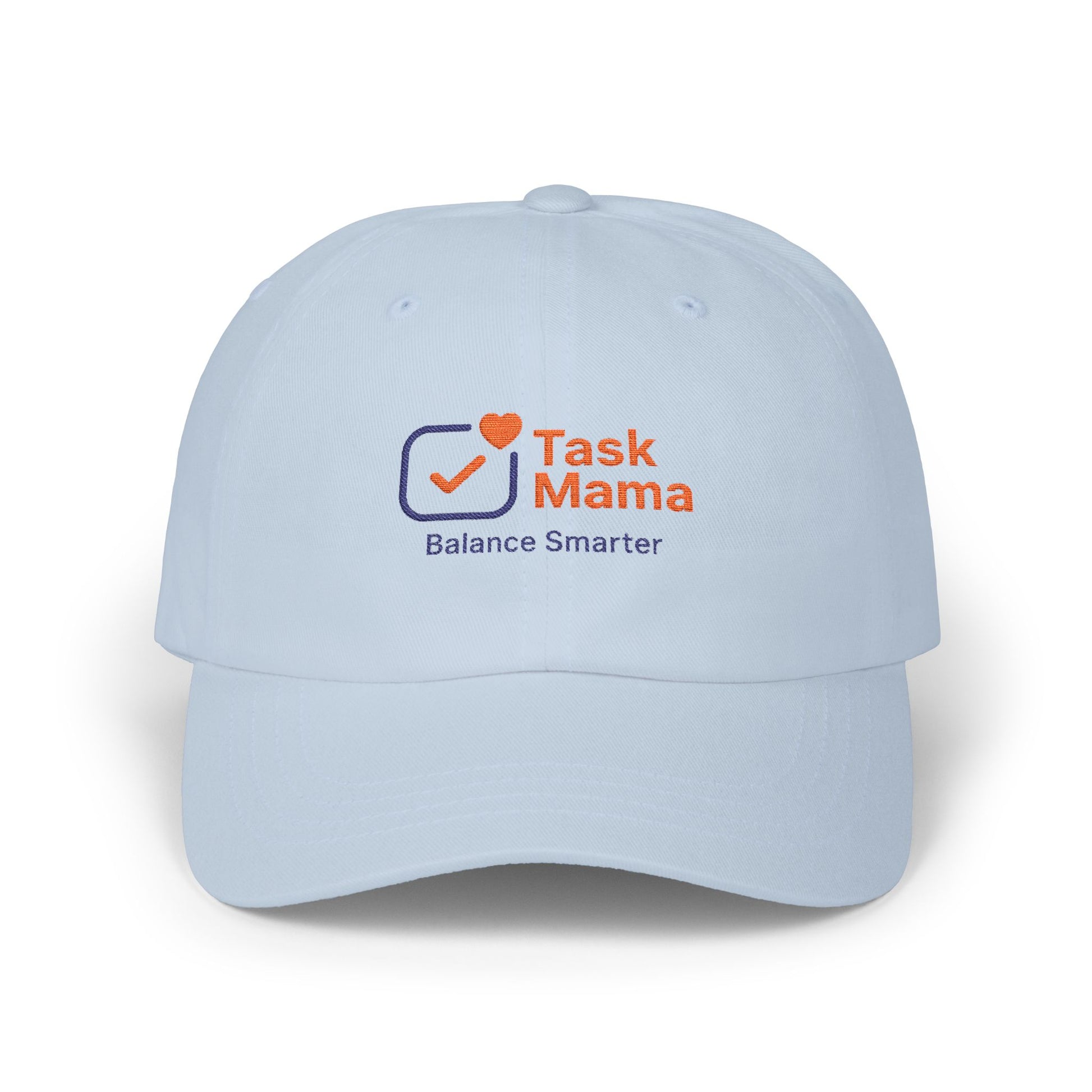 Light blue cap with 'Task Mama' logo on a white background