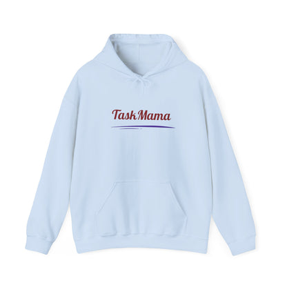 Light blue hoodie with 'Task Mama' text on a white background