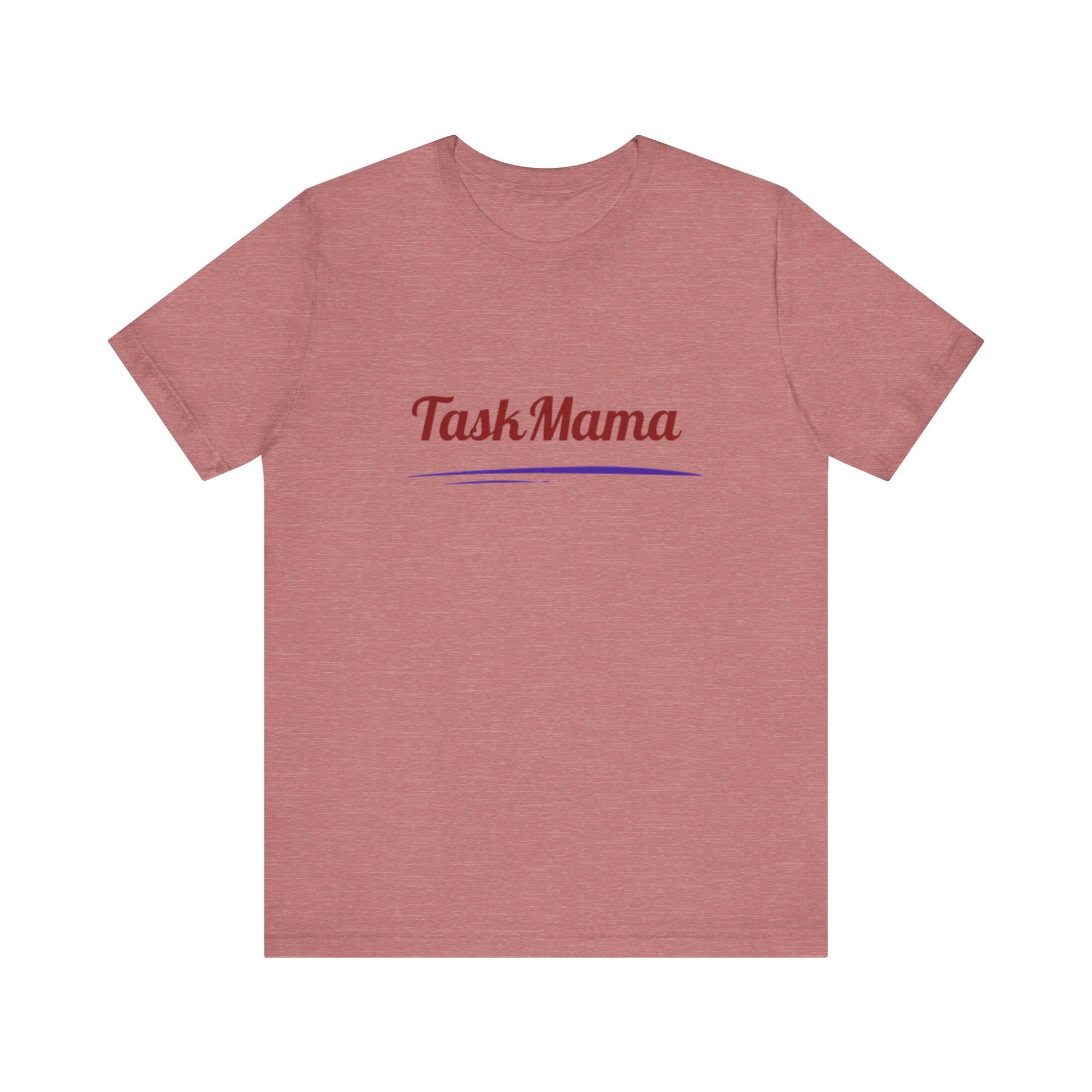 Red t-shirt with 'Task Mama' text on a white background