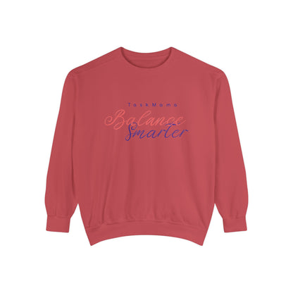 Red sweatshirt with text on a white background