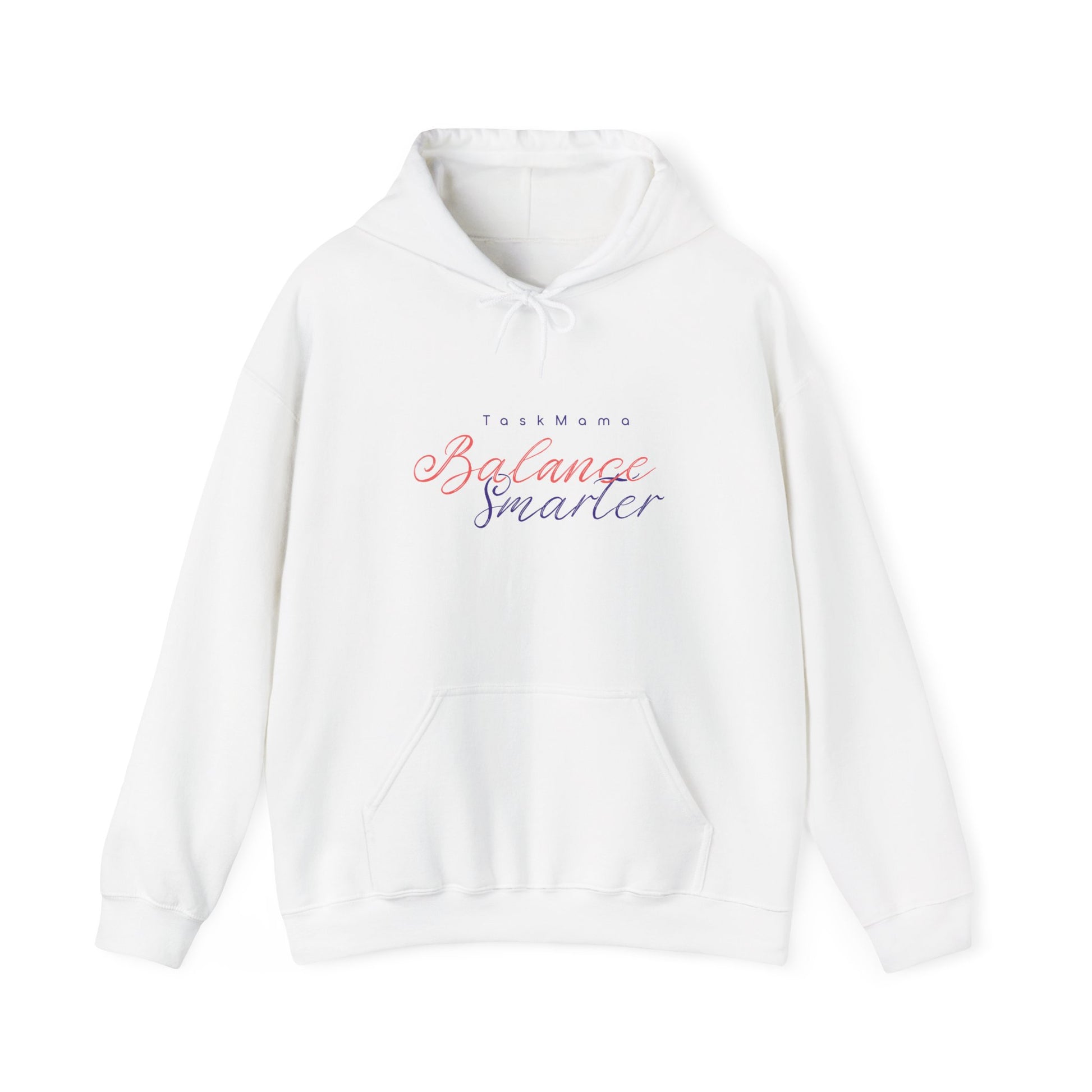 White hoodie with text on a white background