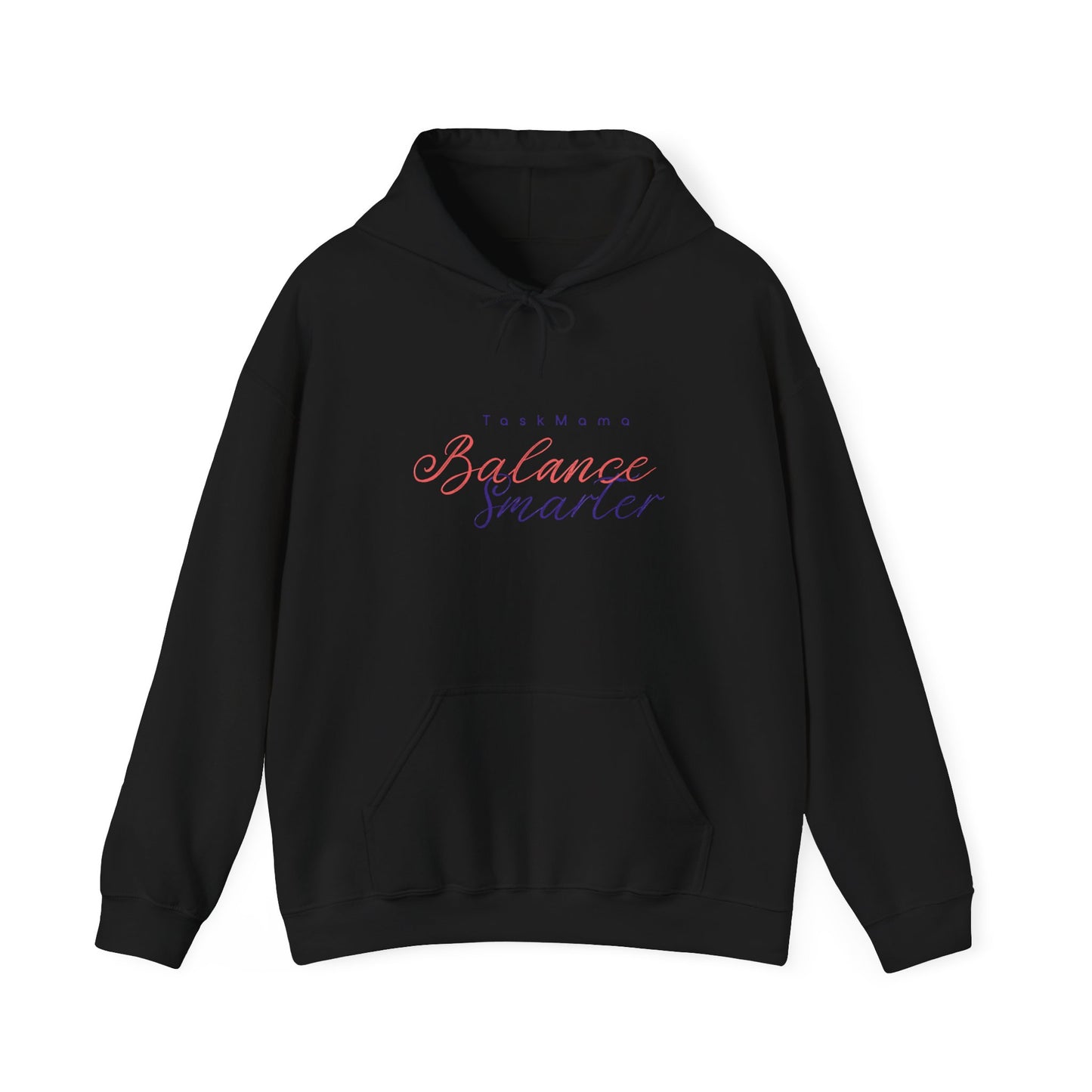 Black hoodie with text on a white background