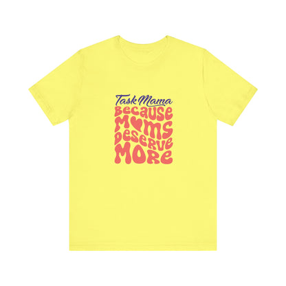 Yellow t-shirt with colorful text on a white background