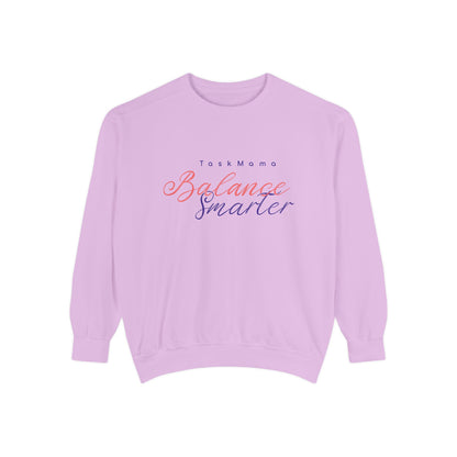 Light purple sweatshirt with text on a white background