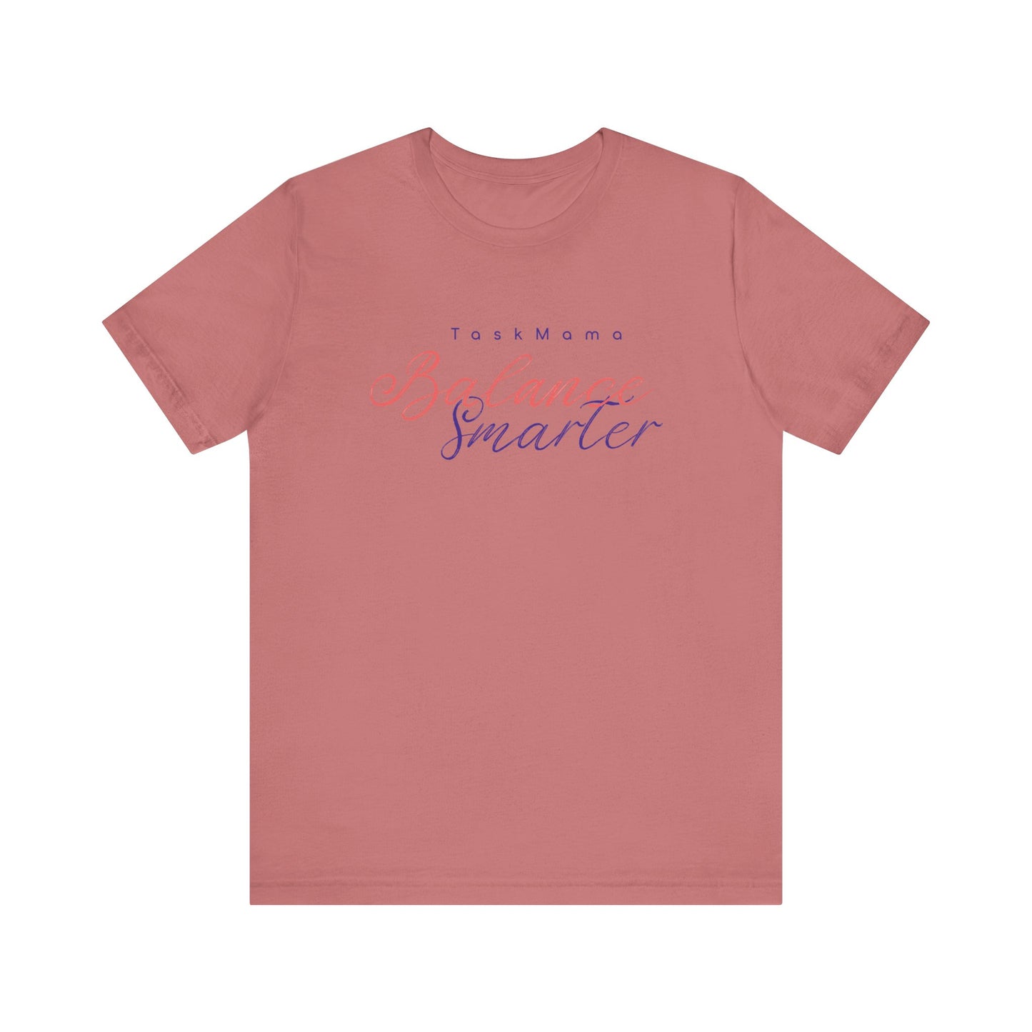 Pink t-shirt with text on a white background