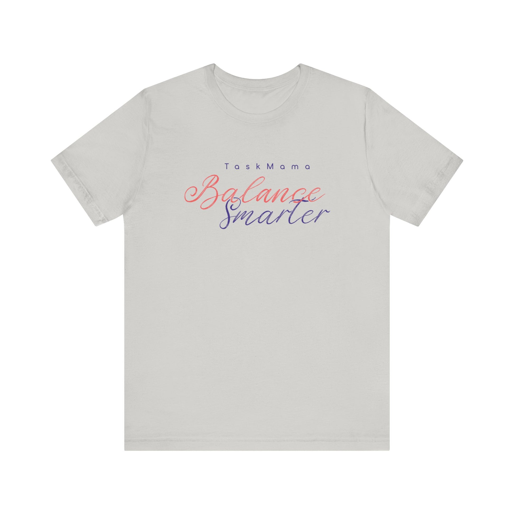 White t-shirt with 'Balance Smarter' text on a white background