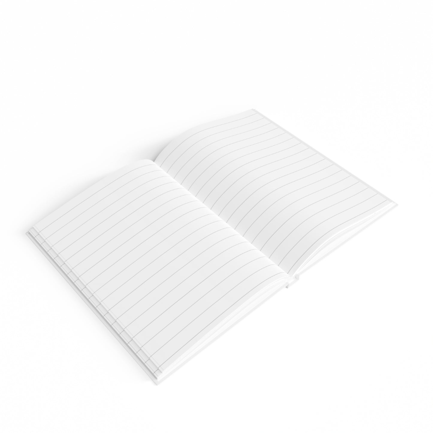 Open notebook with grid paper on a white background
